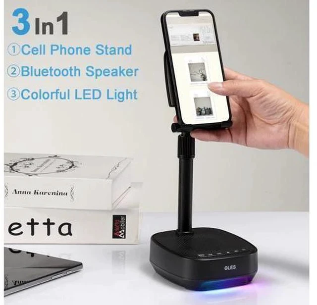 Alt view image 2 of 7 - OLES Gifts for Men Him, Cell Phone Stand with Wireless Speaker(7-11Height), Birthday Gifts for Men, Gifts Him, Phone Holder for iPhone/Android/Tablet, Unique Gifts for Dad Him Mom, Women Gifts