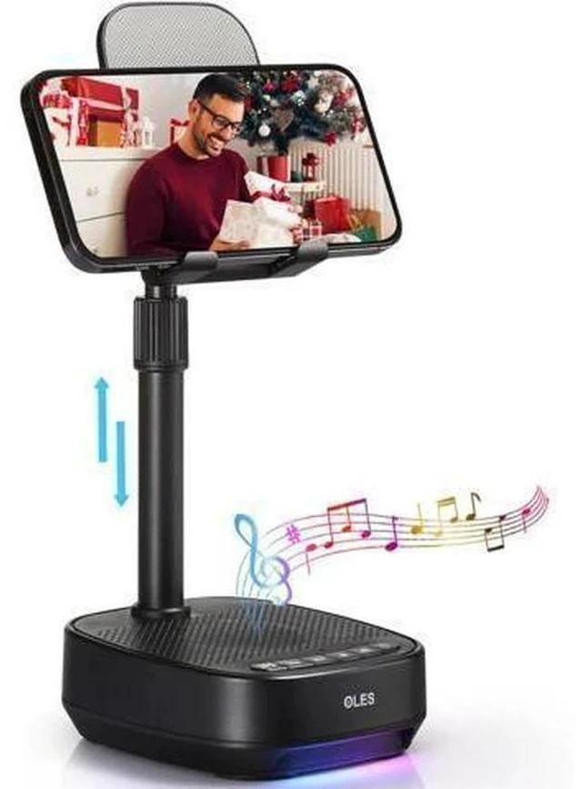 Main image of OLES Gifts for Men Him, Cell Phone Stand with Wireless Speaker(7-11Height), Birthday Gifts for Men, Gifts Him, Phone Holder for iPhone/Android/Tablet, Unique Gifts for Dad Him Mom, Women Gifts