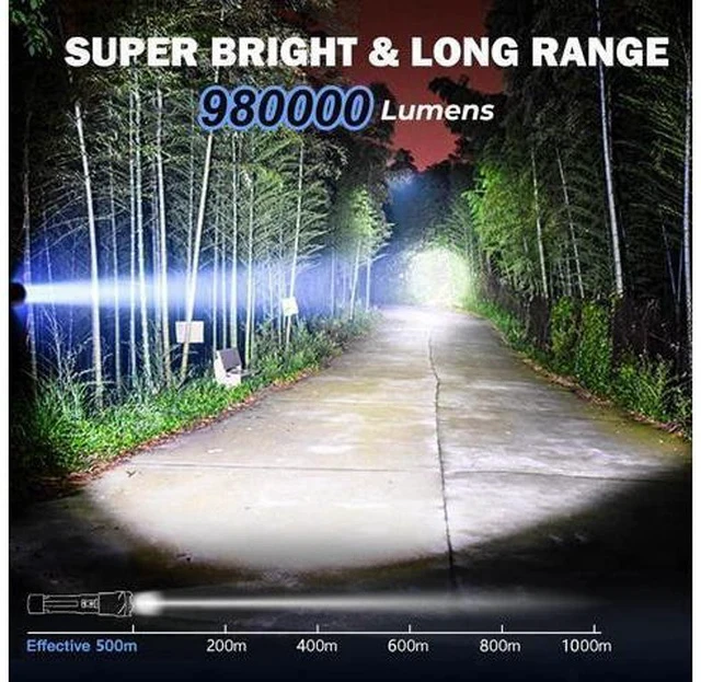 Alt view image 2 of 7 - Cinlinso Flashlight High Lumens Rechargeable 2 Pack, 980000 Lumen Super Bright Led Flashlights with 7 Light Modes, IPX6 Waterproof, Powerful Handheld Flash Light for Camping Home Emergencies