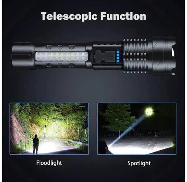 Alt view image 4 of 7 - Cinlinso Flashlight High Lumens Rechargeable 2 Pack, 980000 Lumen Super Bright Led Flashlights with 7 Light Modes, IPX6 Waterproof, Powerful Handheld Flash Light for Camping Home Emergencies