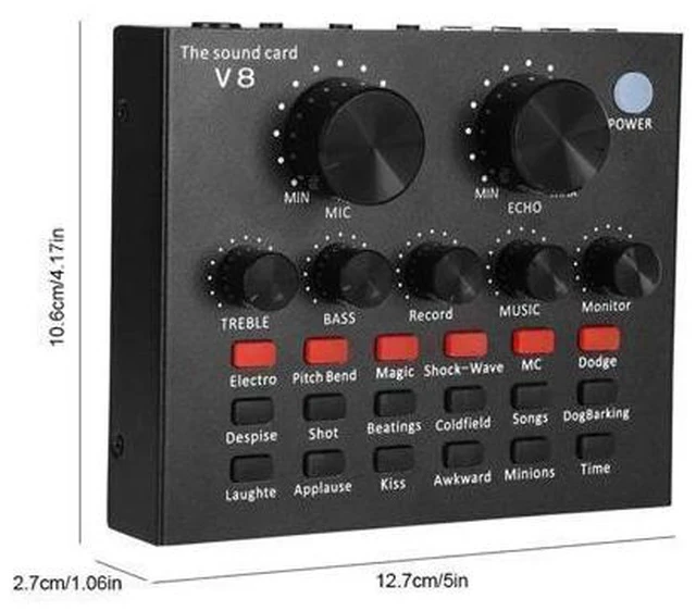 Alt view image 4 of 7 - Bluetooth Webcast Sound Card Practical Headset Microphone KTV Live Streamer Portable Audio Cards