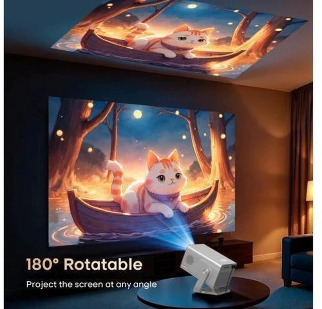Alt view image 3 of 7 - Smart Projector 8K&4K Support, Portable Mini Projector with WiFi 6 and Bluetooth 5.4, 800ANSI, Auto Focus & Obstacle Avoidance,1080P Movie Proyector for Home Bedroom Outdoor