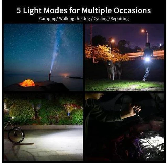 Alt view image 6 of 7 - WUBEN L50 Rechargeable Flashlights, USB tactical flashlights 1200 high lumens, Super Bright IP68 Waterproof LED flashlights, EDC Pocket Flashlights 5 Modes for Emergency, Rescue, Inspection, Hunting