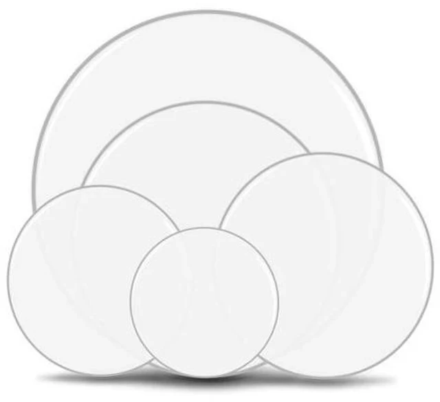 Alt view image 2 of 7 - 5 Pieces Drum Heads, 12" 13" 14" 16" 22" PET Drum Head Set, Standard Drumhead Pack Fit for Rock & Metal - White