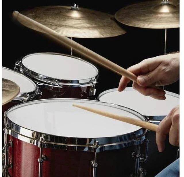 Alt view image 6 of 7 - 5 Pieces Drum Heads, 12" 13" 14" 16" 22" PET Drum Head Set, Standard Drumhead Pack Fit for Rock & Metal - White