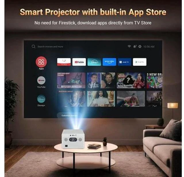 Alt view image 3 of 7 - Mini Portable Movie Projector with WiFi and Bluetooth, 4K 1080P Support, 180° Rotatable 130'' Screen, Auto Keystone Compatible with HDMI/USB/Smartphone/PC/Laptop M-P7
