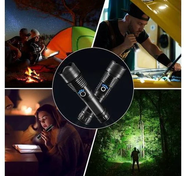 Alt view image 7 of 7 - Flashlights High Lumens Rechargeable, 2Pack Rechargeable Flashlights, 990000lm Super Bright Flashlight, 5Mode Tactical Flashlights High Lumens, LED Flashlight High Powered, Waterproof Flash Light LED
