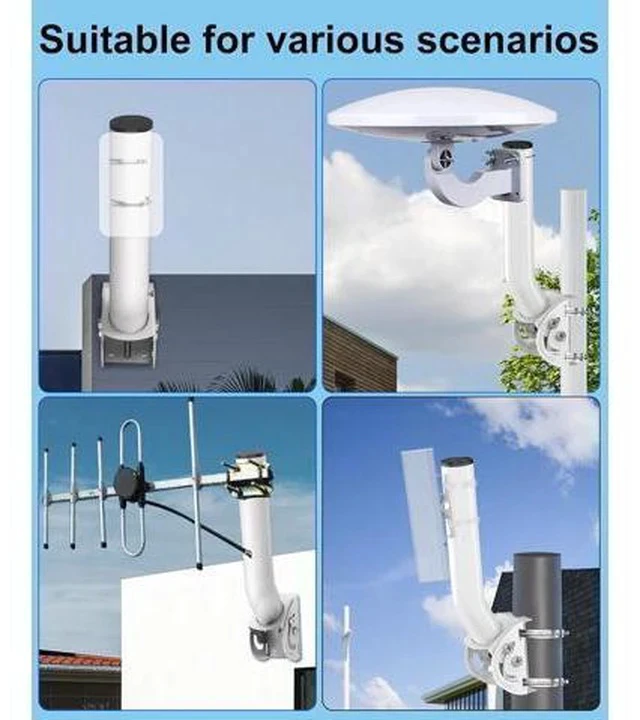 Alt view image 7 of 7 - Universal Antenna Mount,11 Inches J Pole and Wall-Mounted Mounting Bracket for Outdoor Point to Point Access Point CPEs, TV Antennas, Wireless Bridges, Starlink Mini Dish and More