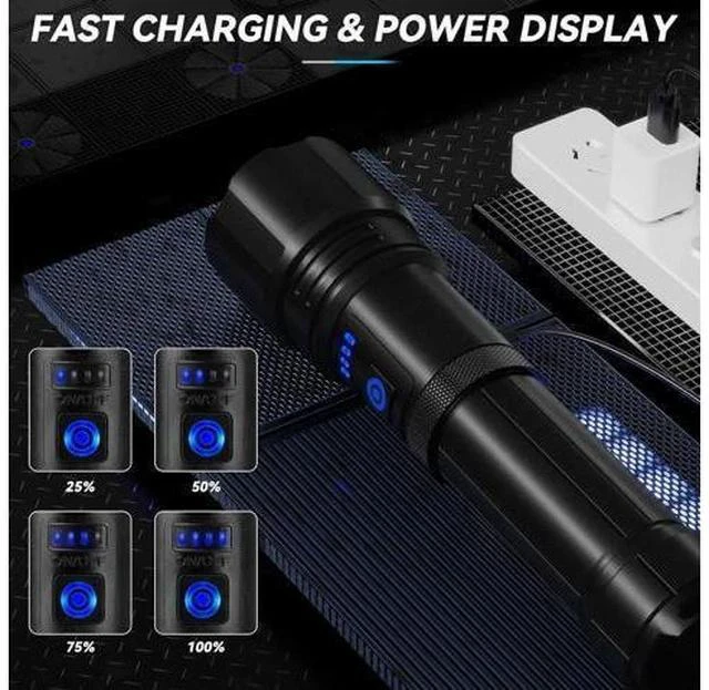 Alt view image 4 of 7 - Rechargeable Flashlight 2 Pack 900000 High Lumens Super Bright Flash Light 7 Modes with COB Work Light IPX6 Waterproof Powerful Handheld LED Flashlights for Camping Hiking