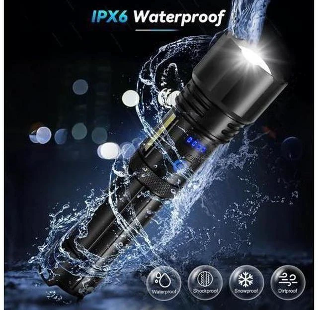 Alt view image 6 of 7 - Rechargeable Flashlight 2 Pack 900000 High Lumens Super Bright Flash Light 7 Modes with COB Work Light IPX6 Waterproof Powerful Handheld LED Flashlights for Camping Hiking
