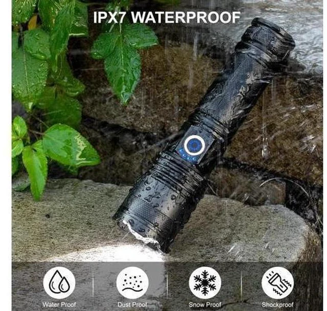 Alt view image 7 of 7 - Rechargeable Flashlights 990 000 High Lumens 2 Pack Led Super Bright Flashlight with 5 Modes & IPX7 Waterproof 15H Running Time High Powered Flash Light for Home Camping Home Emergencies