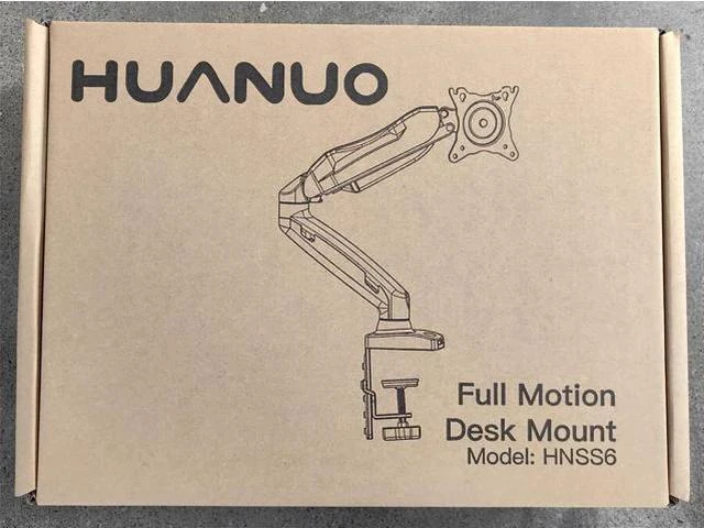 Alt view image 7 of 7 - HUANUO Single Monitor Mount, 13 to 32 Inch Gas Monitor Arm, Adjustable Stand, Vesa Mount with Clamp and Grommet Base - Fits 4.4 to 19.8lbs LCD Computer Monitors