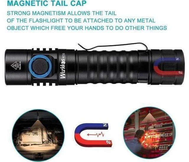 Alt view image 5 of 7 - Pocket LED Flashlight, High 90CRI Ultra Bright Max 1300 Lumen Mini Flashlight with Standard USB A-C Cable,IP67 Waterproof,Magnetic Tailcap, Great for Indoor/Outdoor Activities(2700K Warm)
