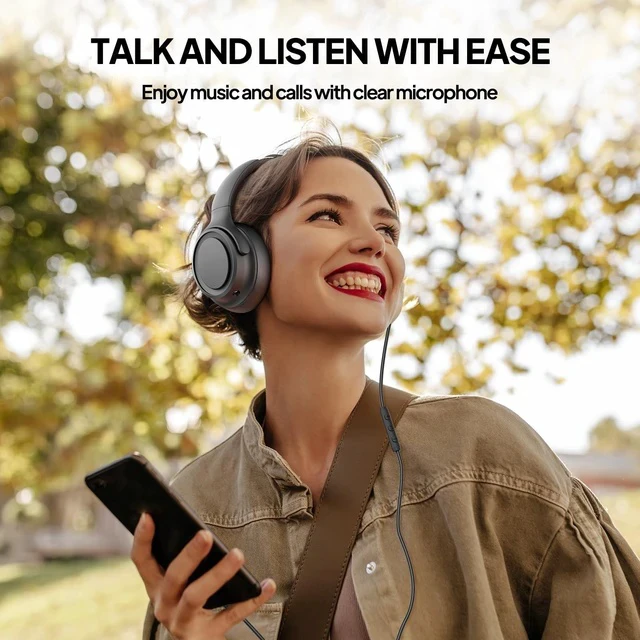 Alt view image 3 of 7 - ADOOPE Wired Over-Ear Headphones with USB C Connector, Hi-Fi Stereo Sound, Noise-Isolating Ear Cups, Comfortable Fit for USB C Devices (No Bag, Black)