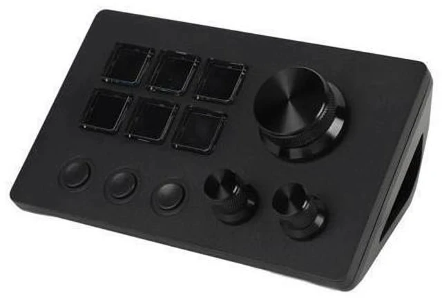 Alt view image 6 of 7 - Visual Keyboard, Visual Keyboard with Knobs 6 Keys LCD Custom Buttons Programmable Keyboards Visual Keyboard for OBS for Twitch for OS X PC (Black)
