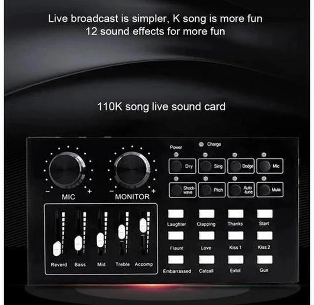 Alt view image 4 of 7 - Audio Card Stereo Sound Professional External Equipment Headphone Volume Control Live Streaming Microphone Speaker