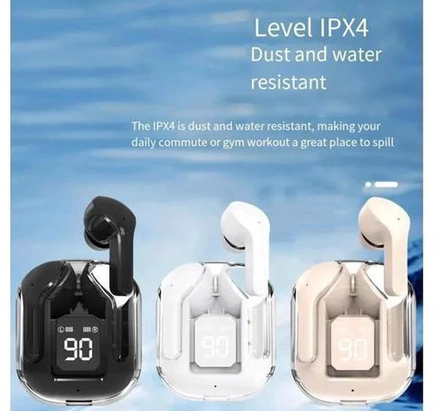 Alt view image 3 of 7 - Air31 TWS Wireless Earphones Transparent in Ear Headset ENC Sports Headphones LED Power Digital Display Stereo Sound Earbuds Pink