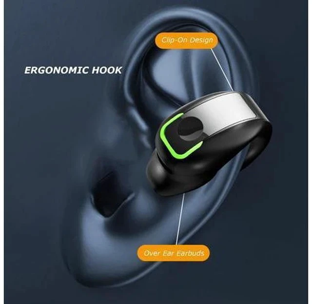 Alt view image 4 of 7 - SOEWIOU Open Ear Headphones, 1Pcs Over Ear Clip Earbuds, Single Ear Bone Conduction Bluetooth 5.3 Headphone with IPX4, for Sports Running, Workout (Black)