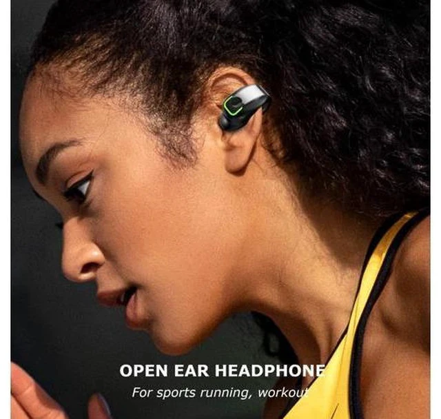 Alt view image 2 of 7 - SOEWIOU Open Ear Headphones, 1Pcs Over Ear Clip Earbuds, Single Ear Bone Conduction Bluetooth 5.3 Headphone with IPX4, for Sports Running, Workout (Black)