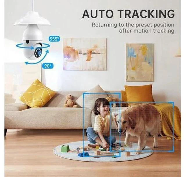 Alt view image 6 of 7 - Light Bulb Security Cameras Wireless Outdoor - 5G&2.4G wifi bulb Cameras for Home Security Outside Indoor, Full-Color Night Vision, Siren Alarm, 24/7 Recording Bulb Camera Work with Alexa (Snow white)