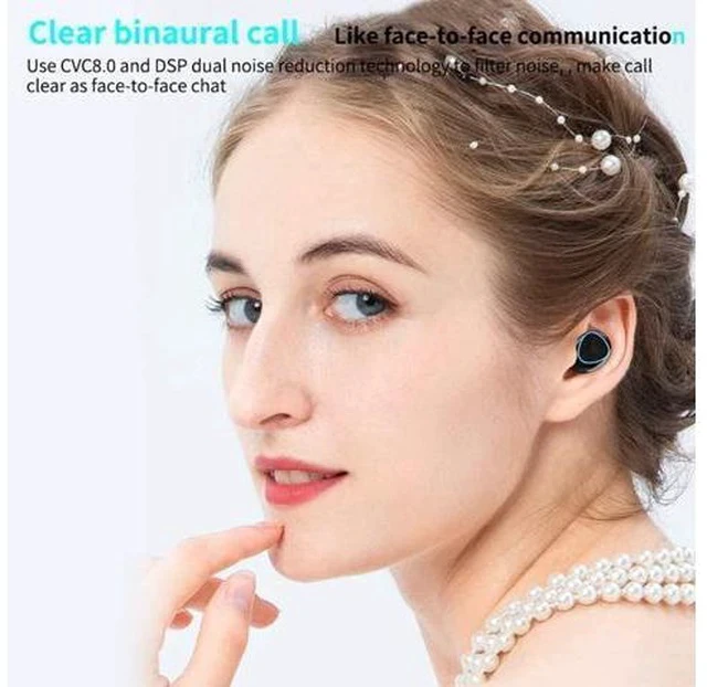 Alt view image 6 of 7 - Wireless Earbuds Bluetooth 5.3 Headphones, Long Playing time , Touch Control Noise Reduction Headphones ,IP7 Waterproof Mini Ear Buds Mic In-Ear Headset ,Compatible with IOS , Android Smartphone