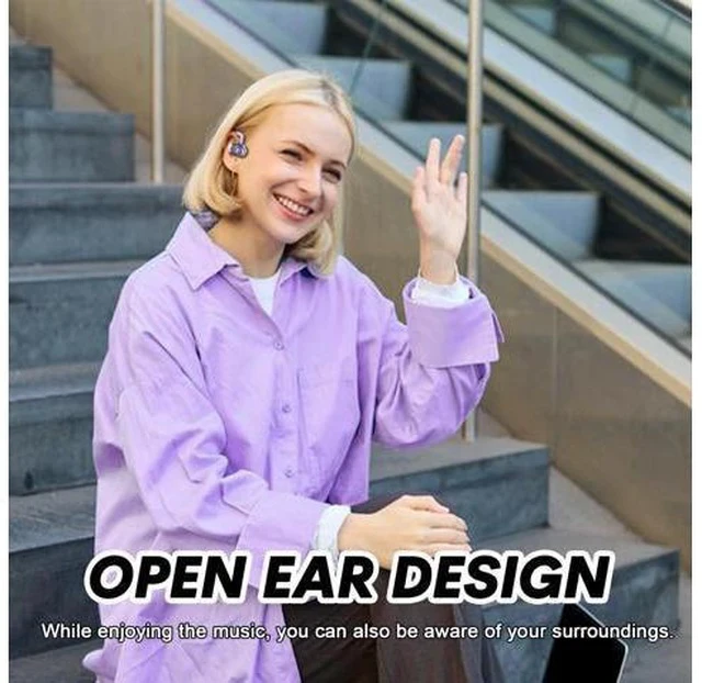Alt view image 5 of 7 - Over The Ear Translator Earbuds AI Translation Earbuds Earphones Real Time 150 Language Translator Ear Buds Translating Bone Conduction Headphones Wireless Bluetooth Out of Ear Open Ear Earbuds