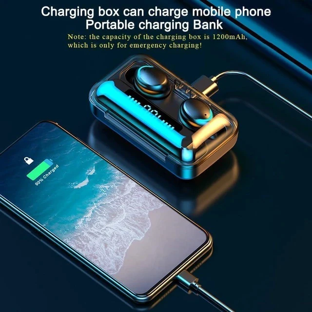 Alt view image 6 of 7 - SOEWIOU Wireless Earphones, Wireless Earbuds, HiFi Stereo, Bluetooth 5.3 Touch Control Noise Rduction Headphones, Mini Eear Buds Mic in-Ear Headphones IP7 Waterproof Led Display for Smartphone
