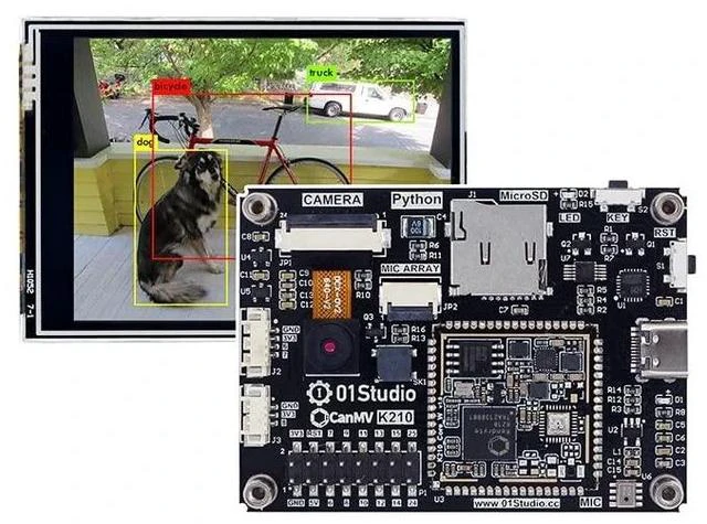Main image of CanMV AI Development Kit, K210 RISC-V chip,Come with Camera/LCD/MIC, Rich Open Source Tuturials for Machine Vision, Audio Recognition
