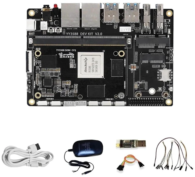 Alt view image 2 of 2 - YY3588 Single Board Computer - RK3588 SoC,6TOPS NPU, 4/8/16/32GB RAM, 4G/LTE/NFC Support, 4K/8K Video Codec, Multi-Interface Expansion for Edge AI & IoT (4GB RAM+32GB eMMC,Standard Kit)