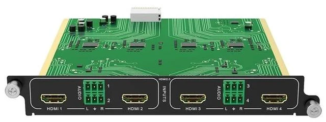 Main image of 4K@60Hz HDMI Input Card 4 Port (1-Card 4-Port) for Modular Matrix Switcher Video Wall Controller w/Audio Input, 18Gbps, EDID, Seamless Switching