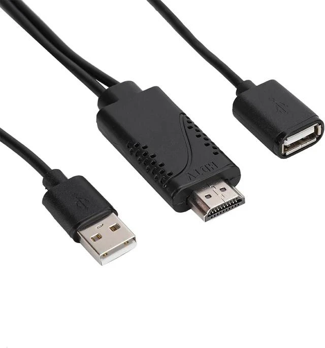Main image of 2 in 1 1080P USB to HDMI Adapter USB Female to HDMI Male iPhone Android Black 1M