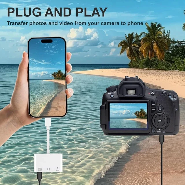 Alt view image 4 of 7 - Aux to USB C to USB Adapter 3-in-1 USB OTG Adapter with USB C to 3.5mm Audio Adapter and 60W PD Fast Charging Port Compatible with iPhone15/16/17 iPadPro MacBook Galaxy S23 and More