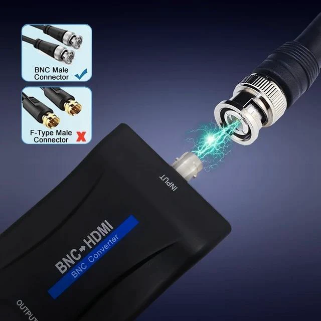 Alt view image 3 of 7 - Coax to Hdmi Adapter BNC to HDMI Converter CVBS PAL/NTSC BNC to HDMI 720P/1080P Video Adapter HDCP Hook Security Camera CCTV DVRs Surveillance CVR to HDTV Monitor and Projectors