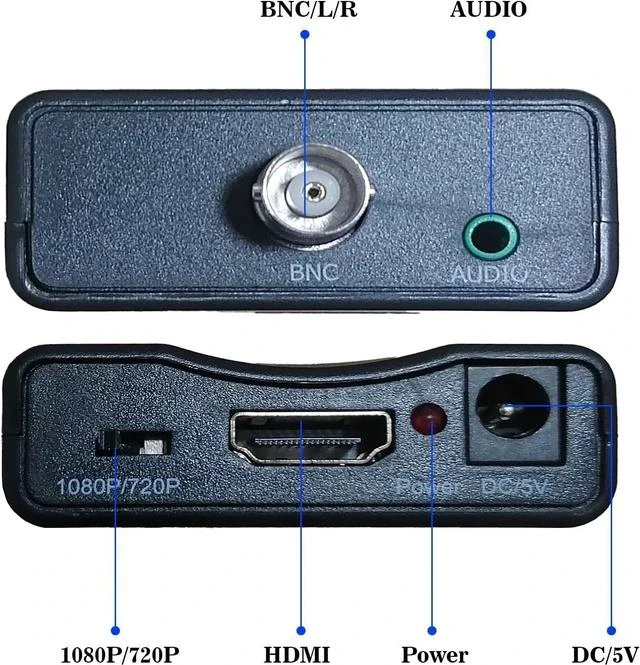 Alt view image 7 of 7 - Coax to Hdmi Adapter BNC to HDMI Converter CVBS PAL/NTSC BNC to HDMI 720P/1080P Video Adapter HDCP Hook Security Camera CCTV DVRs Surveillance CVR to HDTV Monitor and Projectors