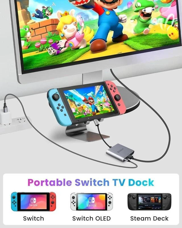Alt view image 6 of 7 - USB C HUB usbc to hdmi Adapter USB c multiport Adapter Equipped with a 4K@60Hz HDMI Output Port 100W PD Charging Port (Charging Function only)