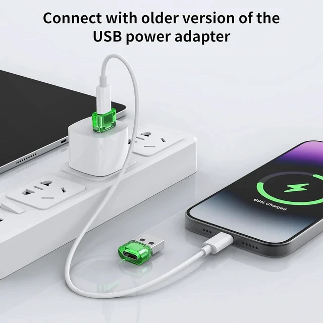 Alt view image 5 of 6 - USB C to USB A Adapter 20 Packs Type C Female to USB Male Converter Power Charger or OTG Function Adapter Compatible for MagSafe Watch Series/SE/Ultra 2 iPhone 15/16 Plus Pro Max