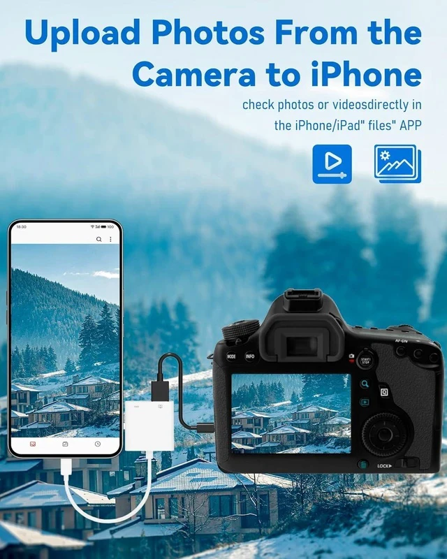 Alt view image 6 of 7 - USB C to USB Camera Adapter with 30W PD Charging Port OTG Cable Compatible with for iPhone 17/16/15 iPad Android Phone Tablet USB 3.0 Female for Flash Drives Keyboards Mice and More