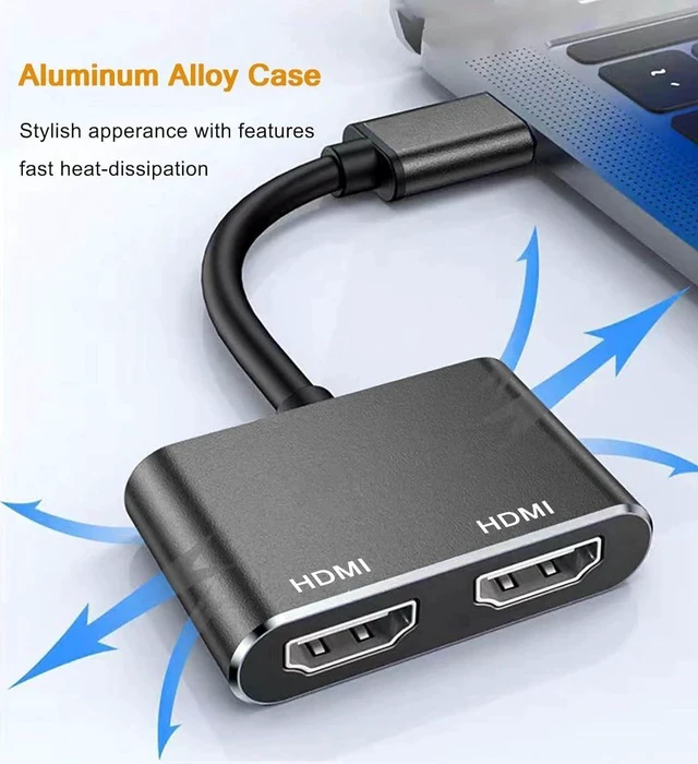 Alt view image 7 of 7 - USB to HDMI Adapter for 2 Monitors USB 3.0 to Dual HDMI Adapter 1920 * 1080P@60HZ Full HD Audio Video Graphics Converter Cable Comaptible with Windows 7/8/8.1/10/11