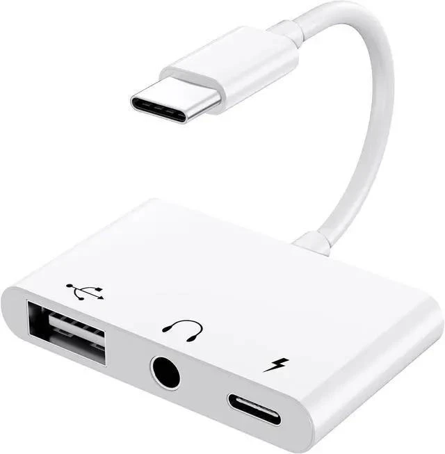 Main image of USB C to 3.5mm Jack Headphone Adapter with Charger OTG Cable Adapter Type C to Aux Audio Earphones Splitter for Galaxy S22 Ultra S21 S20 i-Pad Pro Air Pixel 4 Laptops