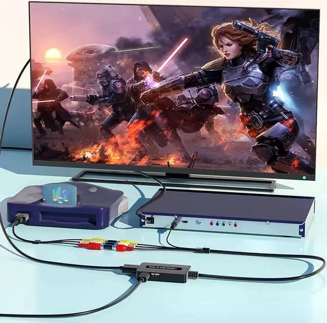 Alt view image 7 of 7 - RCA Svideo to HDMI Converter with HD Cable(RCA and Svideo Integrated) CVBS Composite AV to HDMI Converter