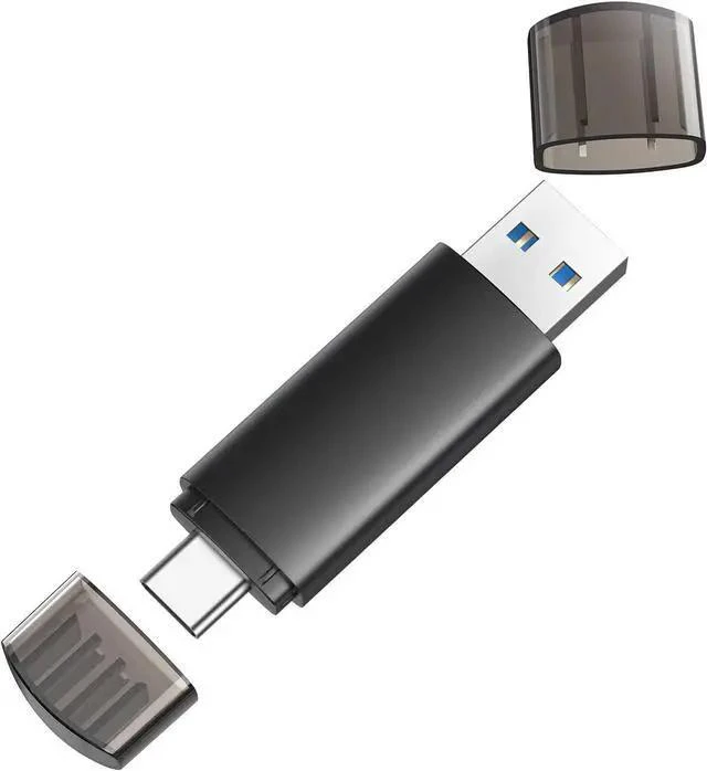 Main image of 128GB USB C Flash Drive Dual USB 3.0 Flash Drive Type C + USB A Portable Type-C Flash Drive 2-in-1 USB-C Thumb Drive for Smartphone Tablet Computer Mac iPhone 15 Black
