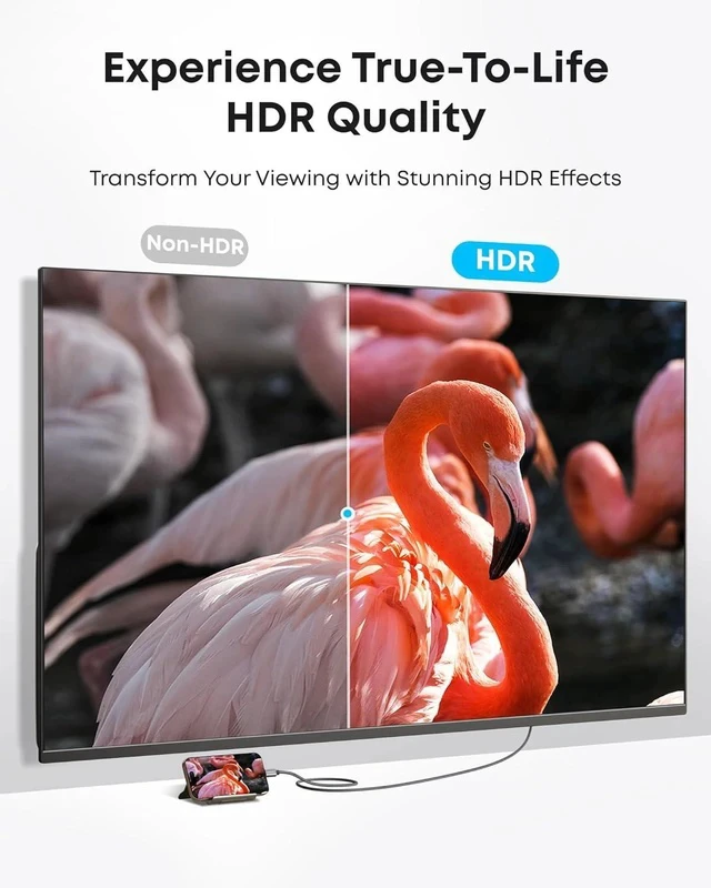 Alt view image 5 of 7 - HDMI Cable 4K@60Hz Ultra-Fast Nylon-Braided USB C to HDMI Cord with Advanced Shielding Thunderbolt 5/4/3 for MacBook iPad iPhone HD TV and More(3FT Black)