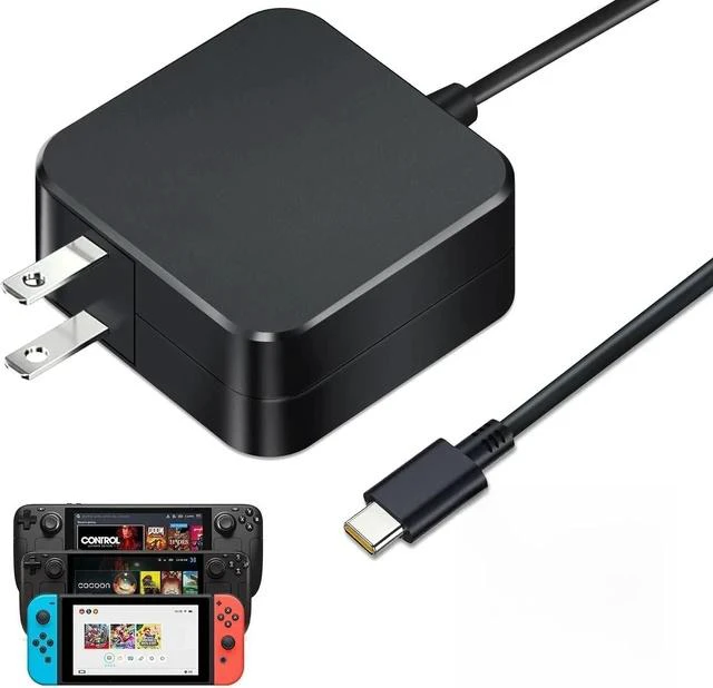 Main image of 45W USB-C Fast Charger for Steam Deck/OLEDPD 3.0 AC Adapter with 6.6FT Cable Compatible with Steam Deck Dock ROG Ally Nintendo Switch 2 iPhone 15/16 Pro Mac Book Pro Galaxy