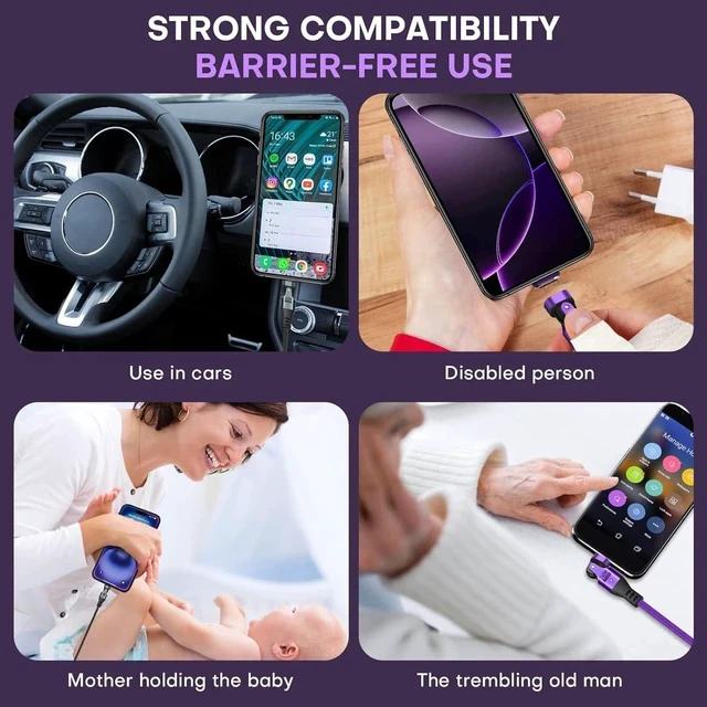 Alt view image 6 of 7 - Magnetic USB Adapter Type C to C with 4 Short Cable 2 Pack 16 PIN PD 240W 180° Rotation USB 2.0 480MBPS 1V3 Tips OTG Port Replacement & Extender Adapter (Black)