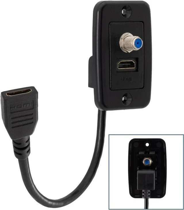 Main image of RV Cable TV Hookup Extender Coaxial Cable Connector and HDMI Wall Plate Pass Through | Does Not Convert Coax to HDMI