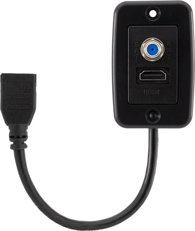 Alt view image 6 of 7 - RV Cable TV Hookup Extender Coaxial Cable Connector and HDMI Wall Plate Pass Through | Does Not Convert Coax to HDMI