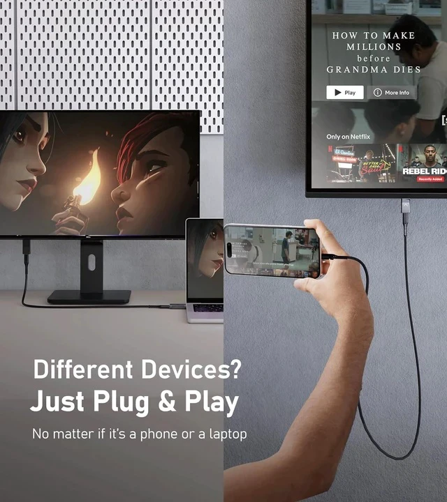Alt view image 4 of 7 - USB-C Female to HDMI Male Adapter 4K 60Hz USB-C to HDMI Converter Thunderbolt 3/4 Compatible 4K Ultra HD Display Adapter Compatible with MacBook iPad Pro Galaxy and More
