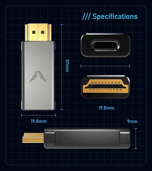 Alt view image 7 of 7 - USB-C Female to HDMI Male Adapter 4K 60Hz USB-C to HDMI Converter Thunderbolt 3/4 Compatible 4K Ultra HD Display Adapter Compatible with MacBook iPad Pro Galaxy and More
