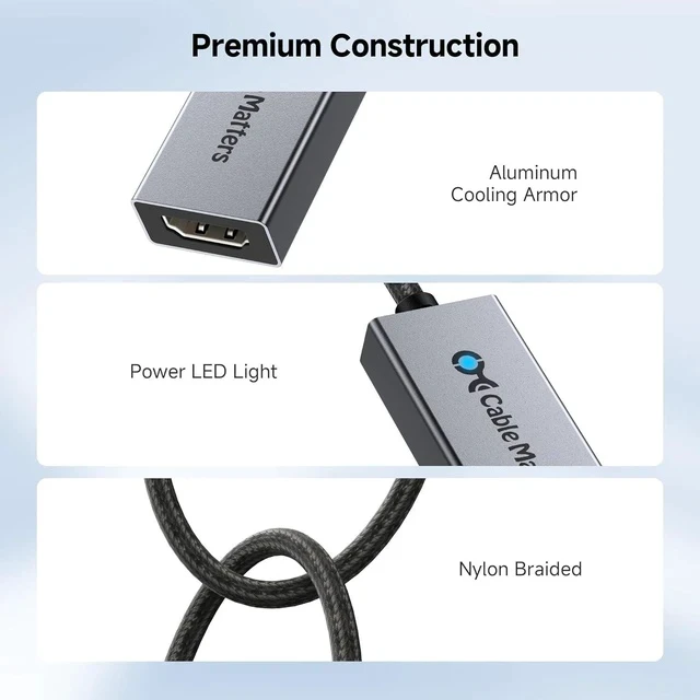 Alt view image 6 of 7 - 48Gbps Unidirectional USB C to HDMI 2.1 Adapter for macOS Supports 8K@60Hz / 4K@240Hz HDR Thunderbolt 5 to HDMI Adapter Compatible with Thunderbolt 5 Laptops