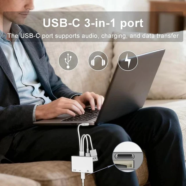 Alt view image 6 of 7 - 4-in-1 SD Card Reader for iPhone iPad Mac USB-C+Lightning+USB 3.0 OTG Adapter Fast Transfer from Camera SD/TF Card to Phone Compatible with Flash Drive